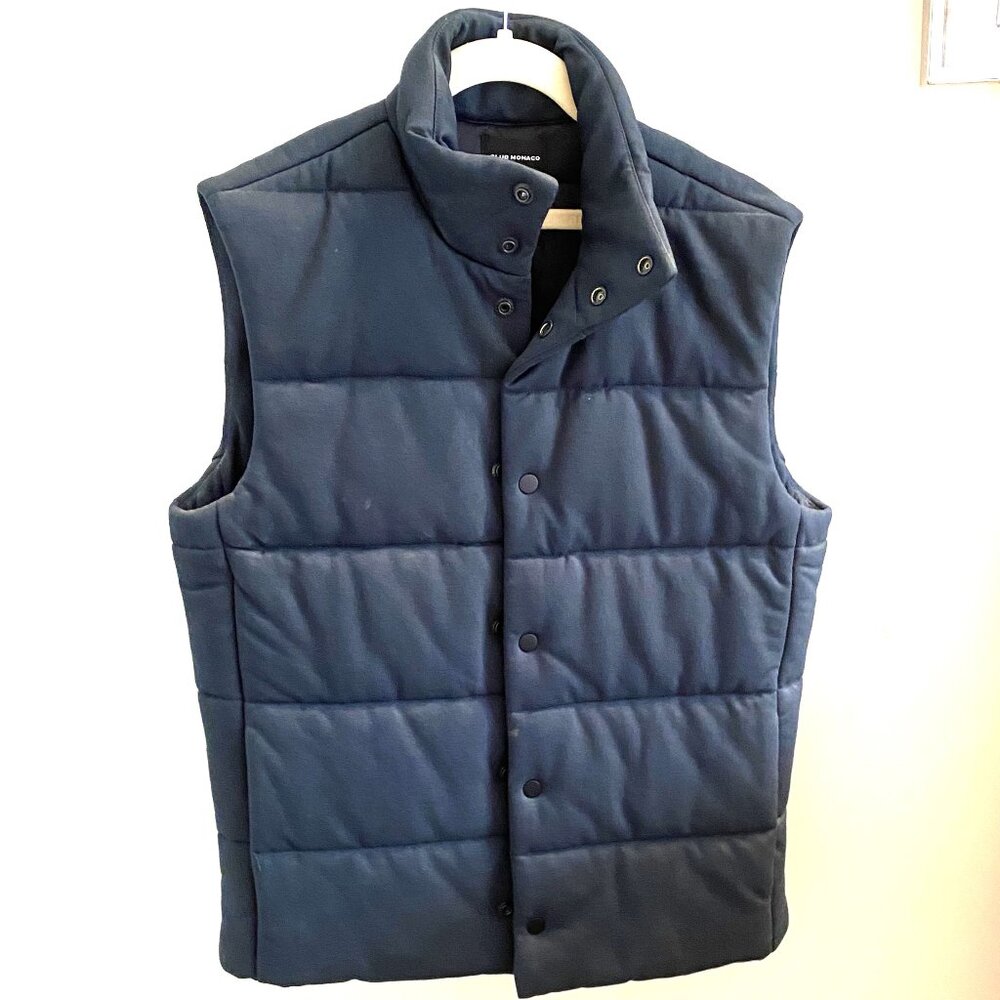 Men's Club Monaco Vest, Dark Olive Green size XS